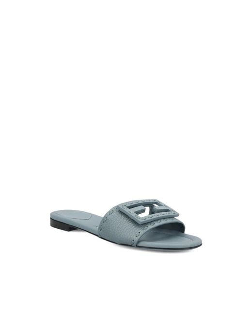Fendi Blue Sliders
