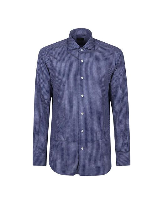 Barba Napoli Blue Formal Shirts for men
