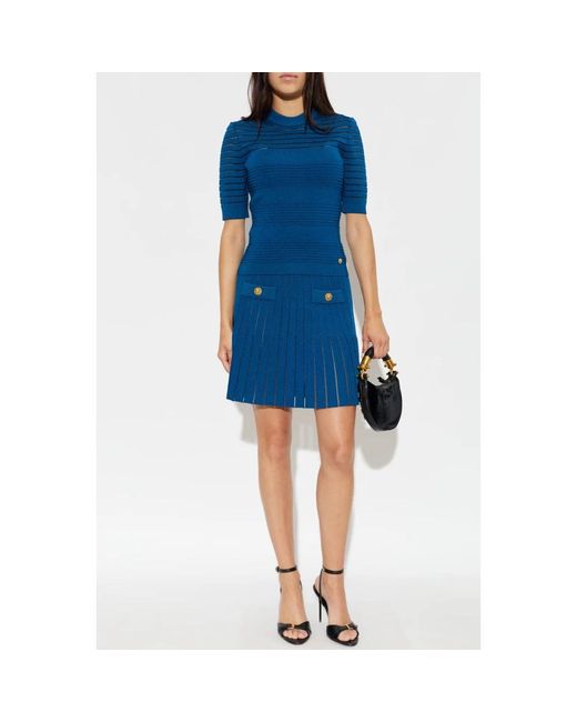 Balmain Fitted Top in het Blue