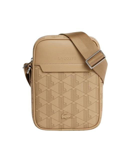 Lacoste Monogram Schoudertas in het Natural voor heren