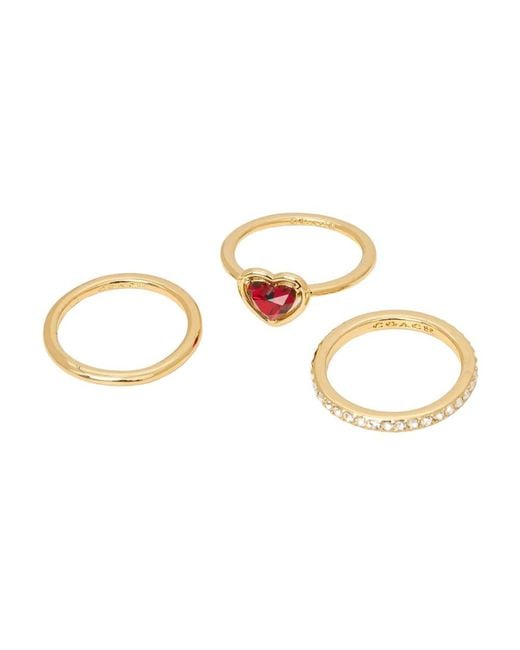 COACH Drie-Delige Ringenset in het Metallic