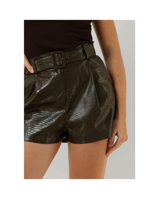 Twinset Black Grüne Schlangenprint Shorts
