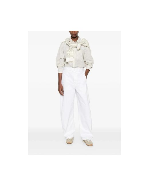 Lemaire White Wide Trousers