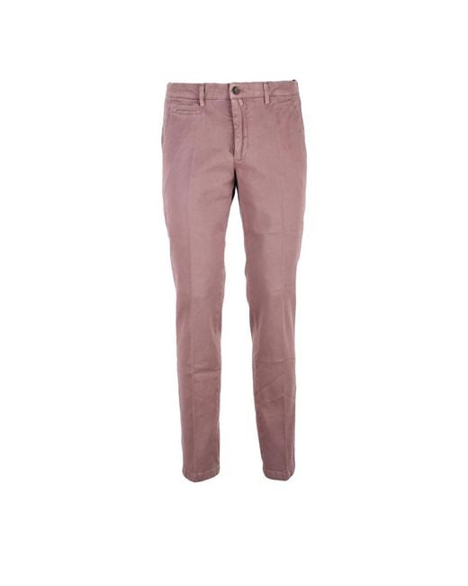 BRIGLIA Pink Slim-Fit Trousers for men