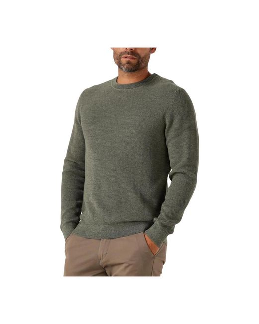SELECTED Grüner Strick-Crew-Neck-Pullover in Green für Herren