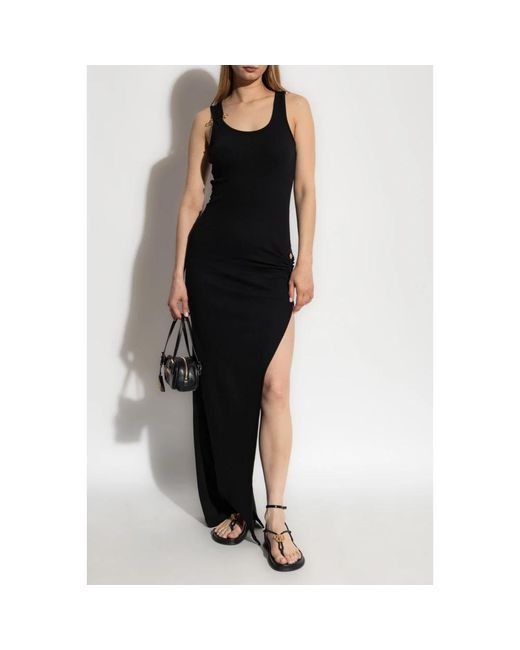 Versace Black Kleid Mit Frontschlitz