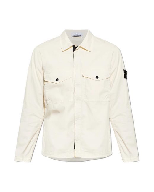 Stone Island Jas Met Logopatch in het White voor heren