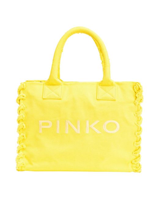 Pinko Yellow Strand einkaufstasche