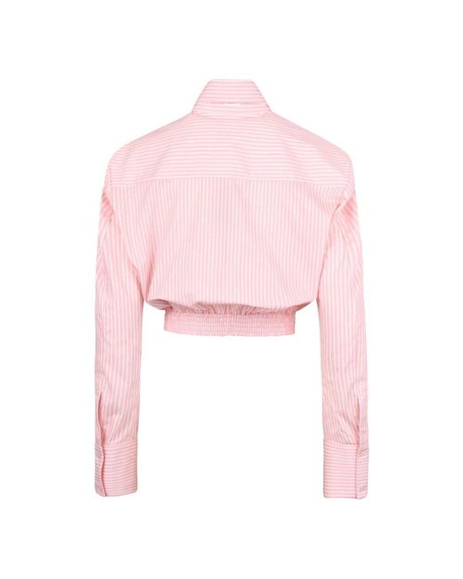 Ssheena Pink Gestreiftes Hemd Mit Elastischem Band