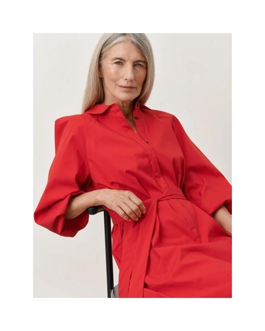 Jane Lushka Red Rotes carlen kleid mit frontknöpfen