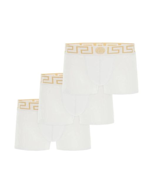 Versace Trunks mit ikonischem greca-muster in White für Herren