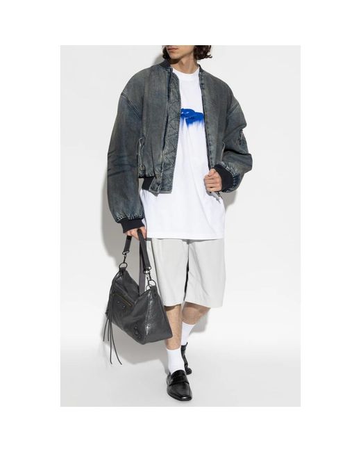 Balenciaga Gray Denim Jackets for men