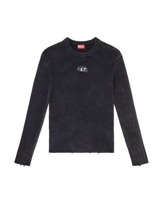 DIESEL Blue Round-Neck Knitwear for men