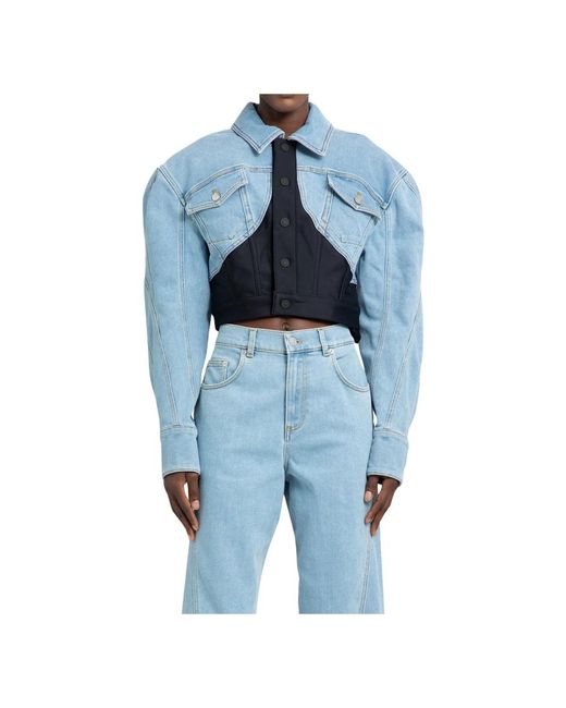 Jackets > denim jackets Mugler en coloris Blue