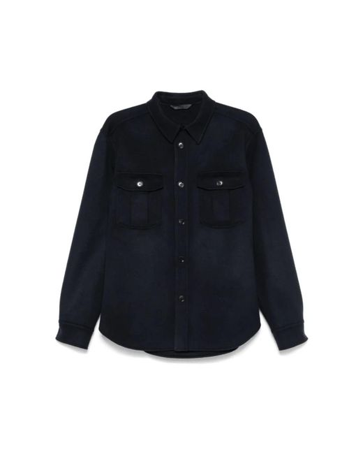 Brioni Jassen ,Blauw ,Wol Middernachtblauw Wol-Kasjmier Overhemdjas in het Blue voor heren