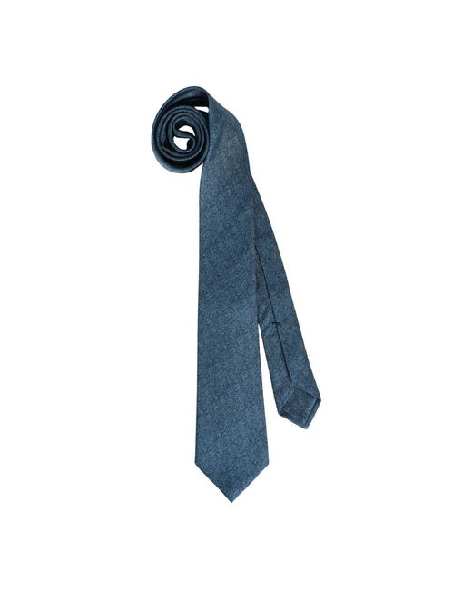 Kiton Gemusterte Seidenkrawatte in Blue für Herren