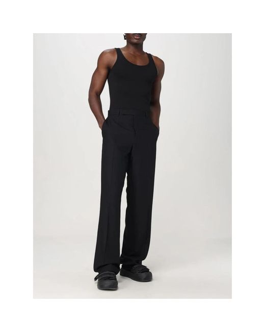 Rick Owens Wijde Broek Met Verlaagd Kruis in het Black voor heren