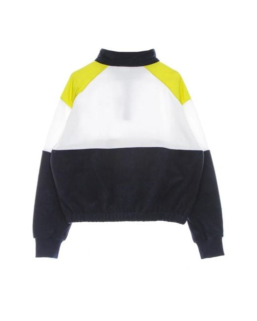 Fila Hoodies & Sweatvesten ,Veelkleurig ,Polyester Hoge Hals Halve Rits Fleece Sweatshirt in het Black