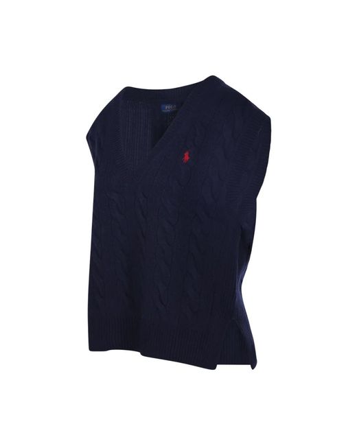 Ralph Lauren Blue V-Neck Knitwear
