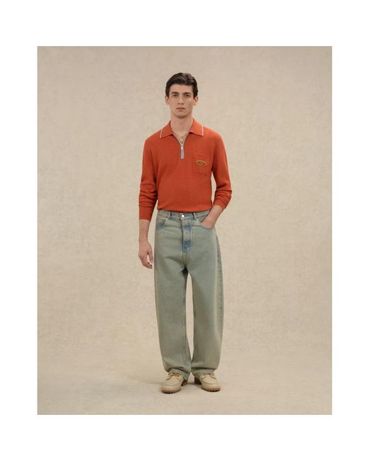 Drole de Monsieur Orange Round-Neck Knitwear for men