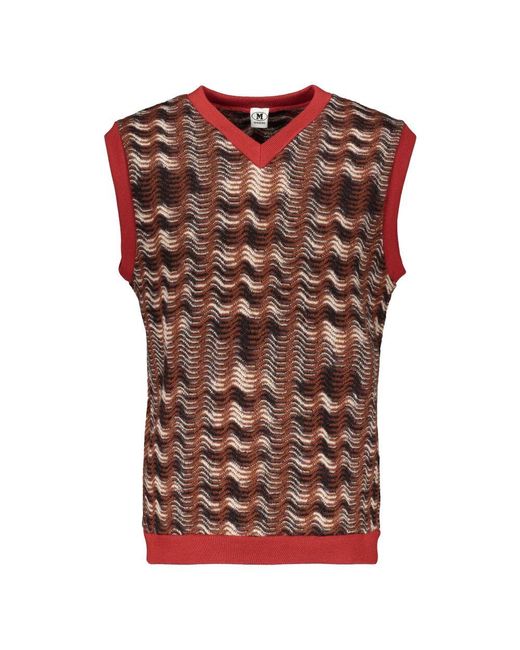 Missoni Seidenmischung Gerippte Strickweste in Brown für Herren