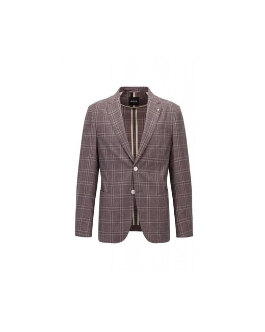 HUGO Slim Fit Check Jacket in het Brown voor heren