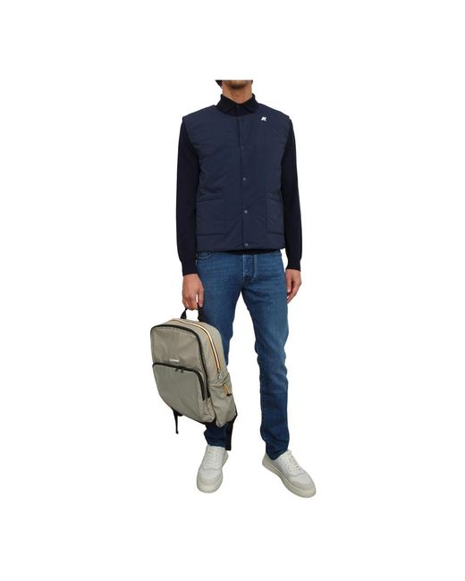 K-Way Jassen ,Blauw ,Leer Valty Vest in het Blue voor heren
