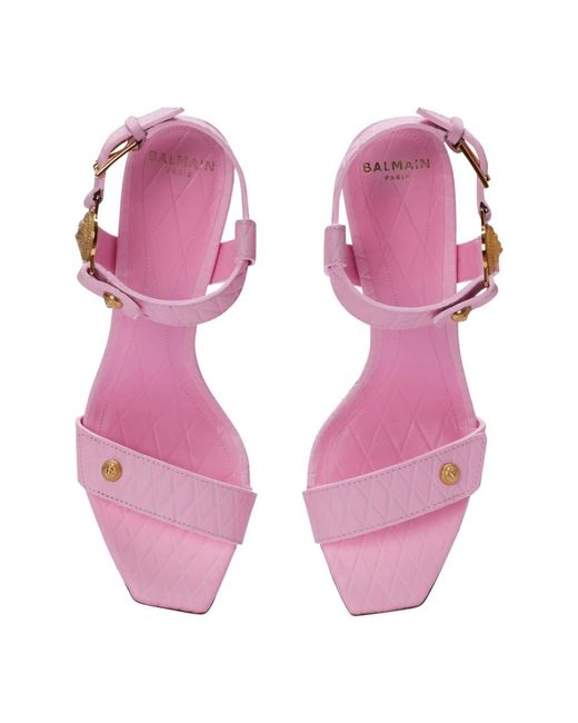 Shoes > sandals > high heel sandals Balmain en coloris Pink