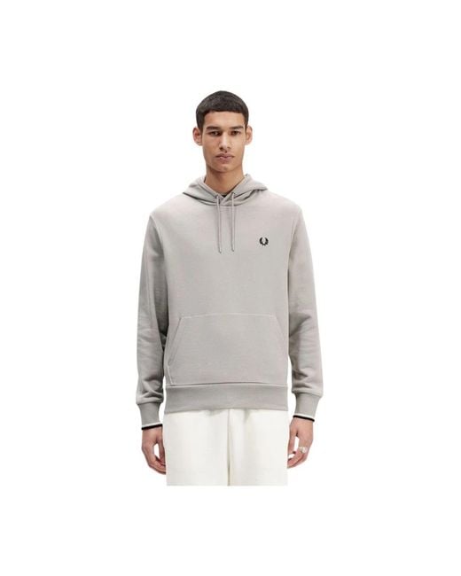 Fred Perry Gray Hoodies for men