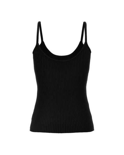 Courreges Black Sleeveless Tops