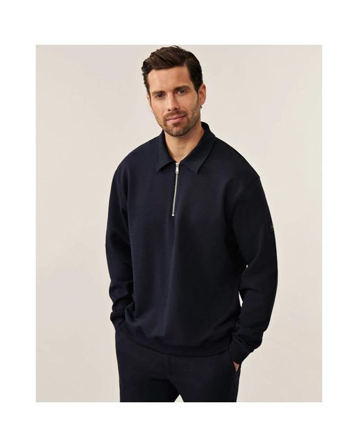 Cavallaro Napoli Ricavo Polo Sweat in het Blue voor heren