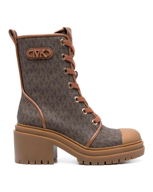 Michael Kors Brown Lace-Up Boots