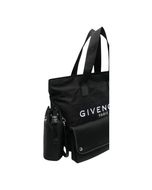 Givenchy Black Schwarze monogramm-wickeltasche mit logo-print