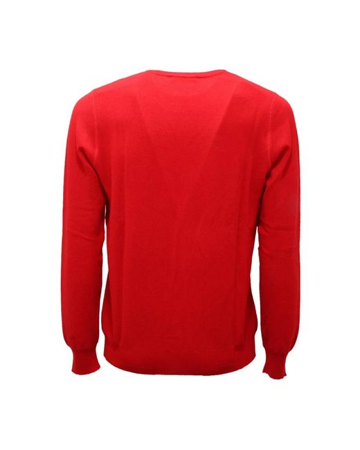 La Fileria Red Round-Neck Knitwear for men