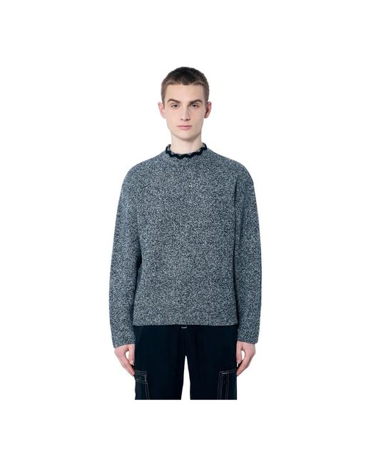 Nomarythm Textile Blue Round-Neck Knitwear for men