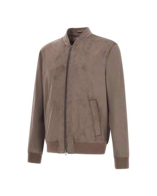 Herno Braune Bomberjacke Aus Alternativem Wildleder in Brown für Herren