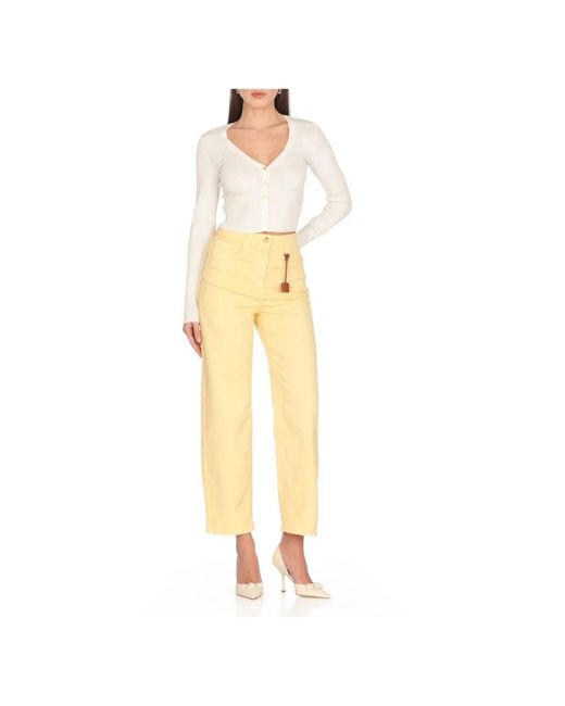 Elisabetta Franchi Yellow Straight Fit Jeans