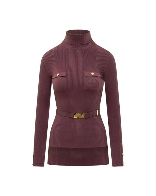 Elisabetta Franchi Purple Turtlenecks