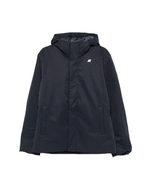 K-Way Jassen ,Zwart ,Polyester Jacko Gewatteerde Jas Met Capuchon in het Blue voor heren