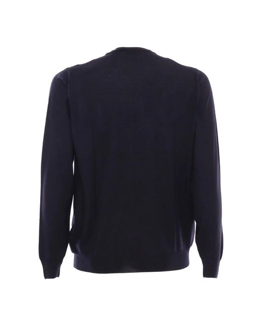 Fedeli Blue Round-Neck Knitwear for men