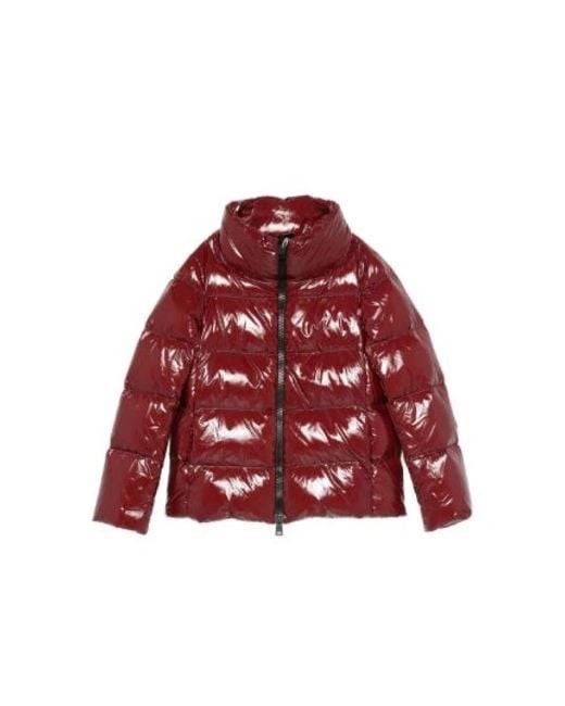 Doudoune Zippée À Col Montant Herno en coloris Red