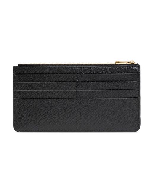 Dolce & Gabbana Black Large Card Holder With Branded Plate And Zip