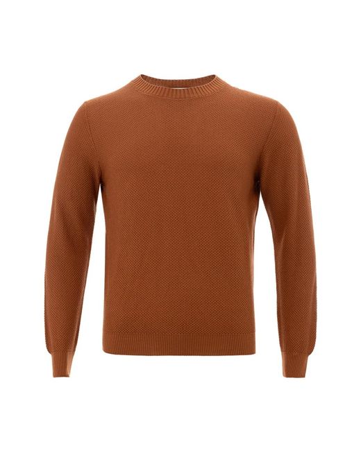 Gran Sasso Braunes baumwoll-rundhals-shirt in Brown für Herren