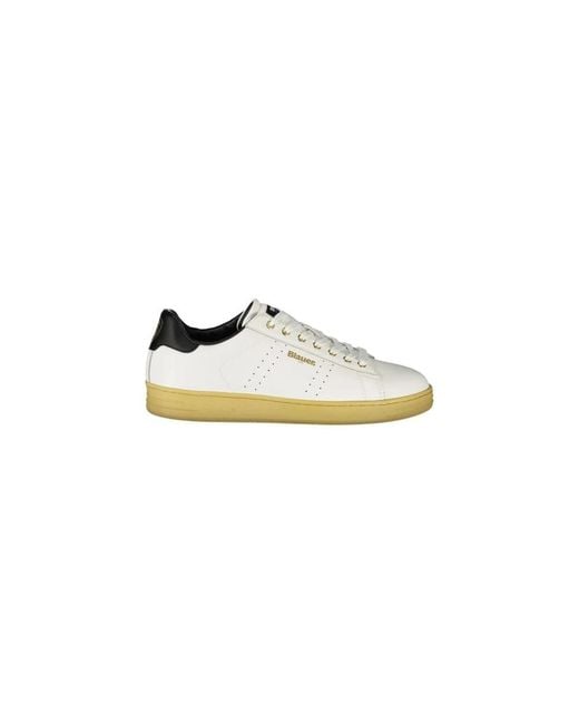 Blauer Luxus Leder-Sneakers in Metallic für Herren