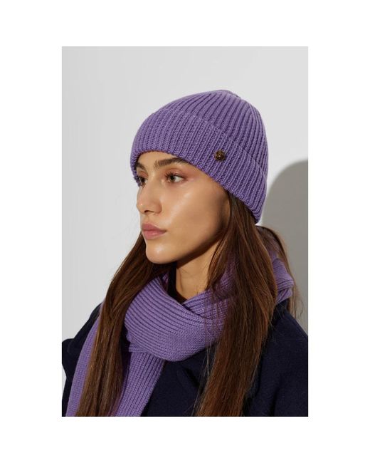 Versace Ribbed Wool Beanie in het Purple