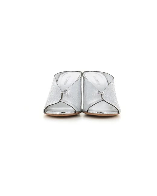 Roberto Del Carlo Metallic Heeled Mules