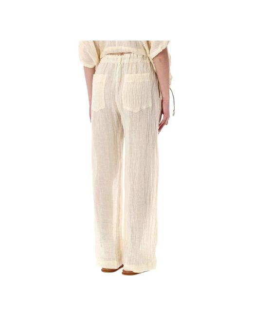 120% Lino Natural Wide Trousers