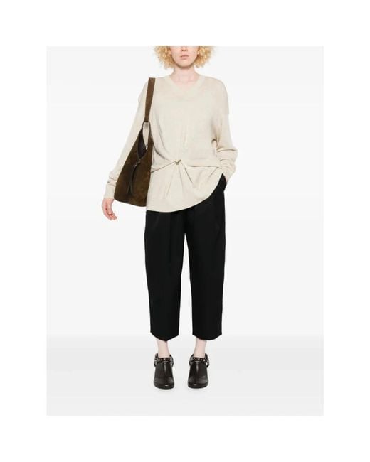 Isabel Marant Natural Ecru V-Ausschnitt Pullover Mit Metall Detail