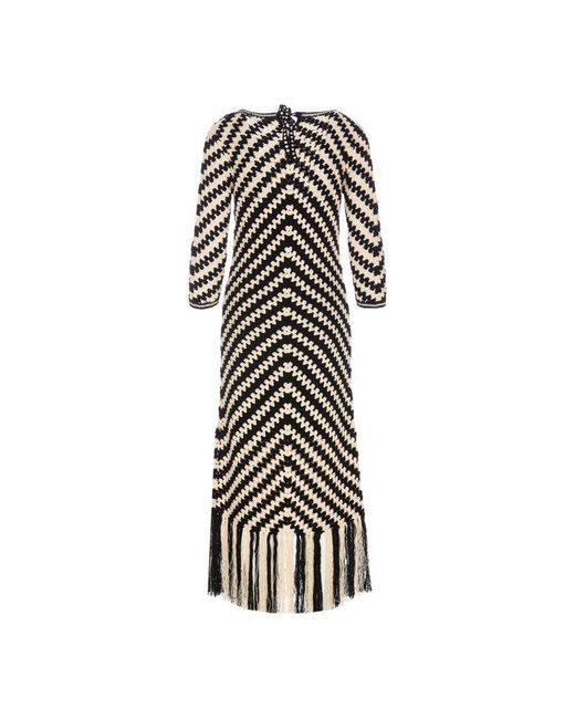 Zimmermann Black Halliday Hand Crochet Dress