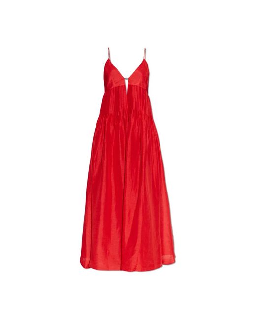 Tory Burch Linnen Jurk in het Red